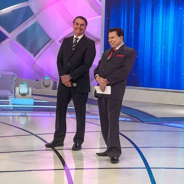 Bolsonaro durante entrevista ao apresentador Silvio Santos, no SBT