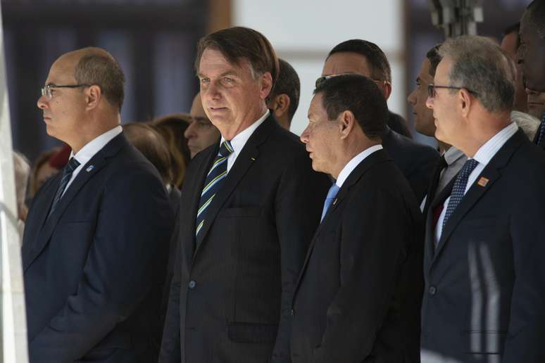Jair Bolsonaro, Presidente do Brasil, durante cerimônia de lançamento de selo e medalha comemorativa ao 130° aniversário do Colegio Militar-RJ realizada no Colegio Militar em Rio de Janeiro