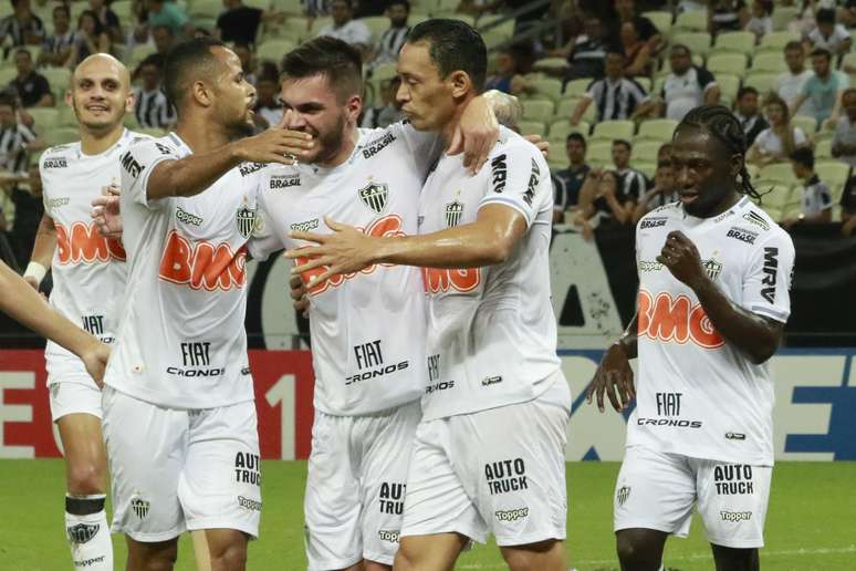 Comemoração do gol de Nathan, do Atlético Mineiro, em partida contra o Ceará