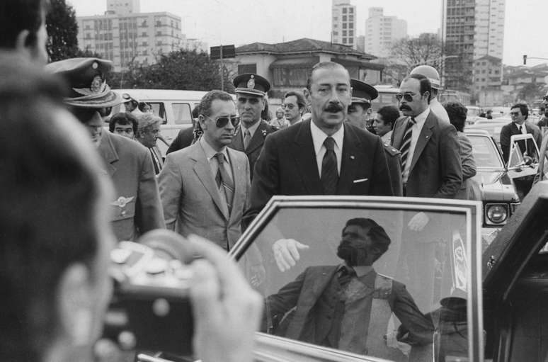 O ditador argentino Jorge Rafael Videla, em visita a Brasília em 1980