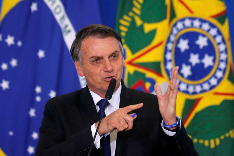 Presidente Jair Bolsonaro durante cerimônia no Palácio do Planalto
07/05/2019 REUTERS/Adriano Machado