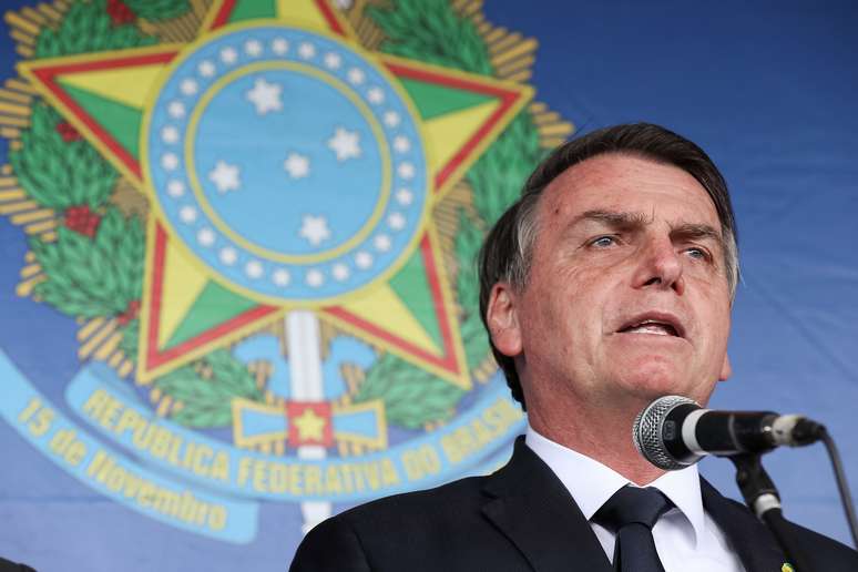 Presidente da República, Jair Bolsonaro durante cerimônia de comemoração do Dia da Vitória e de Imposição da Medalha da Vitória