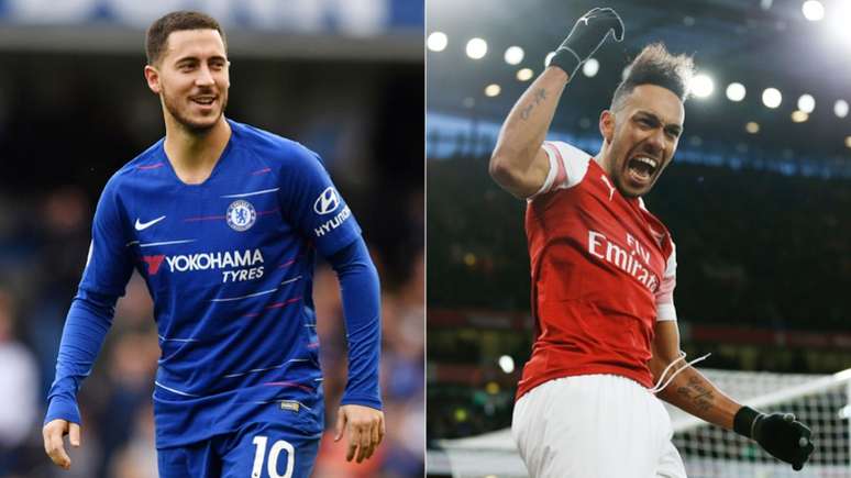 Hazard e Aubameyang são as principais armas das equipes (Divulgação)