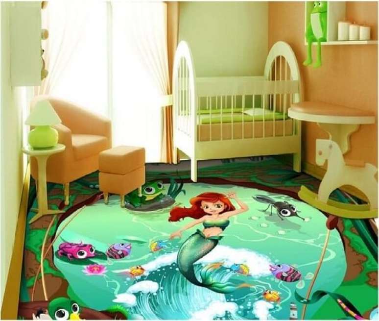 6 – Aposte em piso 3D para quarto infantil. Fonte: Pinterest