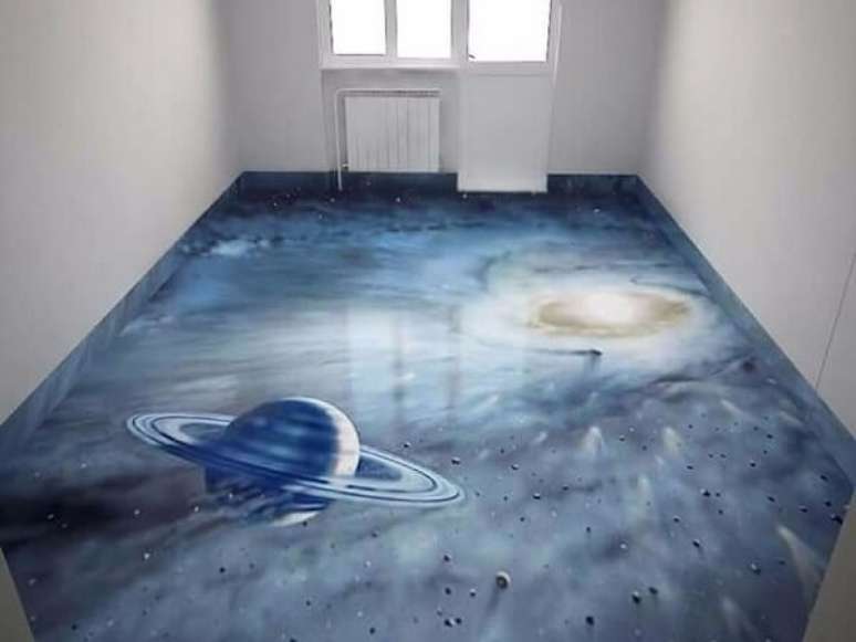 50 – Elementos do universo fazem parte do piso 3D. Fonte: Mercado Livre