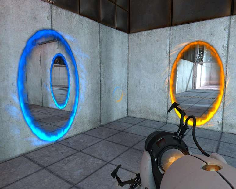 Portal (2007) da desenvolvedora Valve é um dos pioneiros do gênero multiplayer cooperativo. 