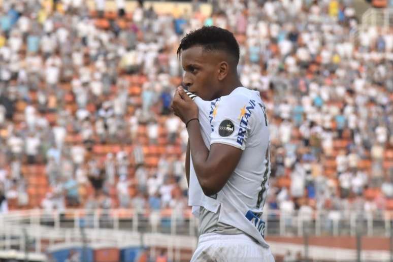 Rodrygo comemora gol do Santos no Pacaembu (Foto: Divulgação/ Twitter)