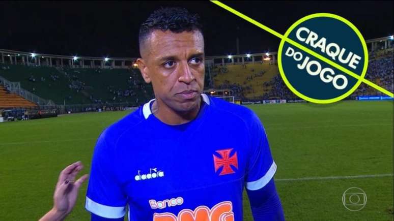 Sidão não esconde o constrangimento ao receber prêmio após derrota do Vasco (Foto: Reprodução/Tv Globo)