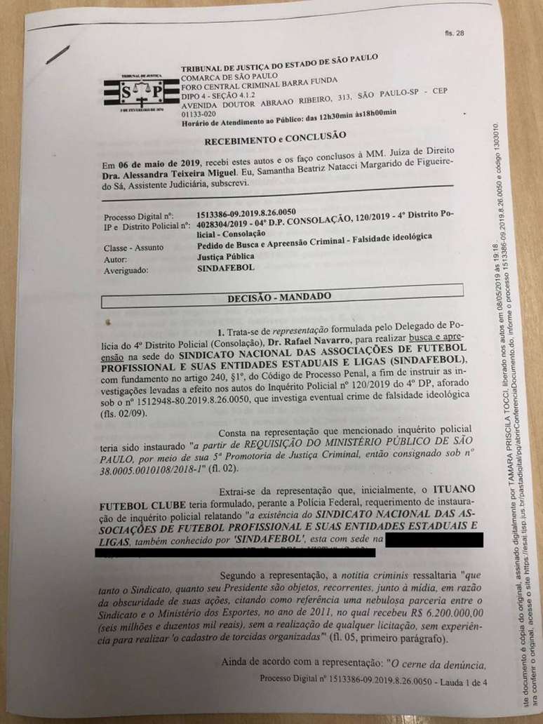 Mandado de busca e apreens&atilde;o