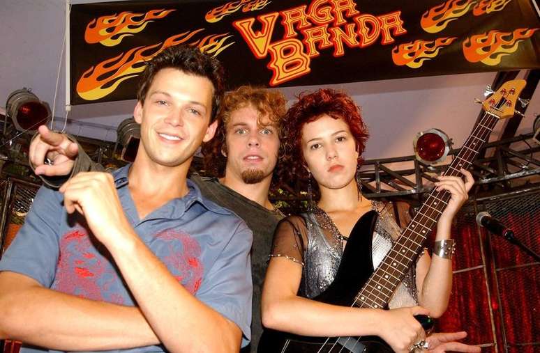 Guilherme Berenguer, João Velho e Marjorie Estiano como Gustavo, Catraca e Natasha, a Vagabanda de 'Malhação', na temporada que foi ao ar entre 2004 e 2005.