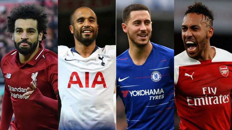 Salah, Lucas, Hazard e Aubameyang são alguns dos melhores representantes de seus clubes (Foto: Reprodução)