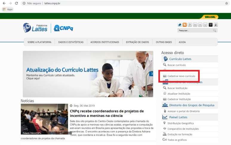 A plataforma Lattes é o sistema oficial que reúne informações de pesquisadores de todo o País