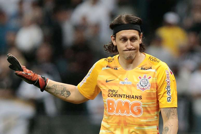 O goleiro C&aacute;ssio, do Corinthians, na partida contra o Flamengo, v&aacute;lida pelas oitavas de final da Copa do Brasil 2019, na Arena Corinthians, na zona leste de S&atilde;o Paulo, na noite desta quarta-feira (15).