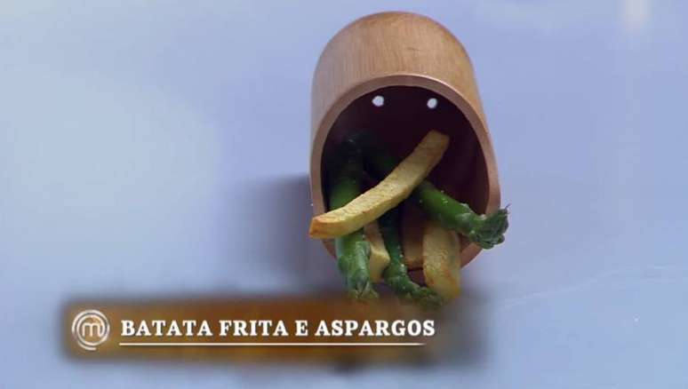 Aspargos com batatas fritas, prato de Eduardo R. no 9º episódio da 6ª temporada do 'MasterChef Brasil'