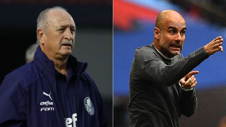 Felipão ou Guardiola, quem é melhor? (Foto: Divulgação/Palmeiras; AFP)