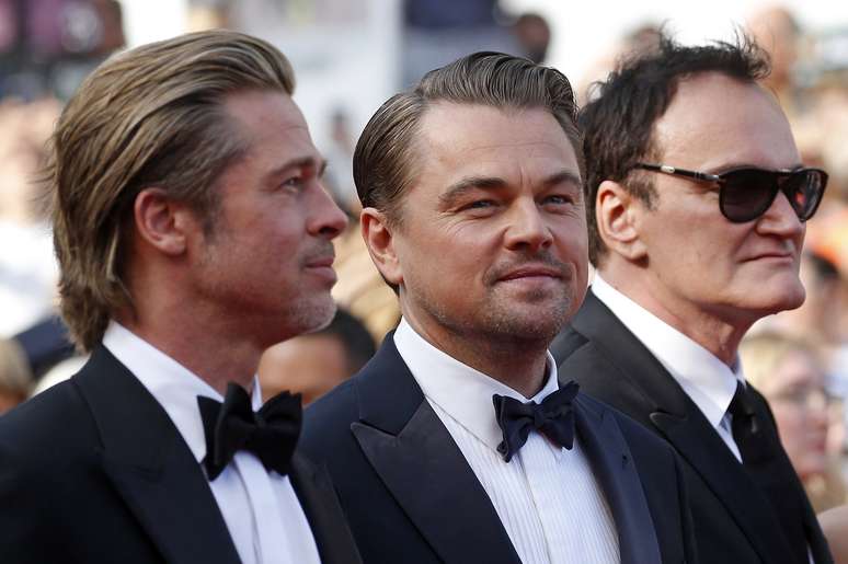 Brad Pitt, Leonardo DiCaprio e Tarantino em Cannes 21/5/2019 REUTERS/Stephane Mahe