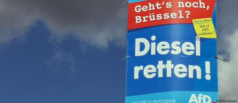 "Por amor à Alemanha - liberdade em vez de Bruxelas" - o lema do alemão AfD nas eleições europeias