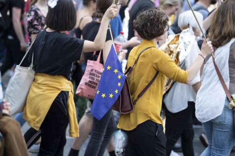 Manifestação pró-Europa em Munique, na Alemanha