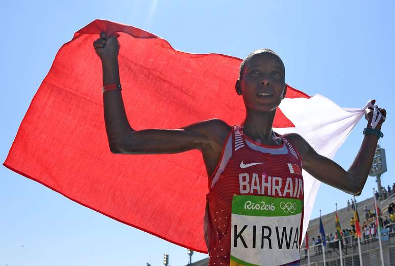 Maratonista Eunice Kirwa, do Barein, ganhadora da medalha de prata nos Jogos Rio 2016
14/08/2016
REUTERS/Jonannes Eisele/Pool