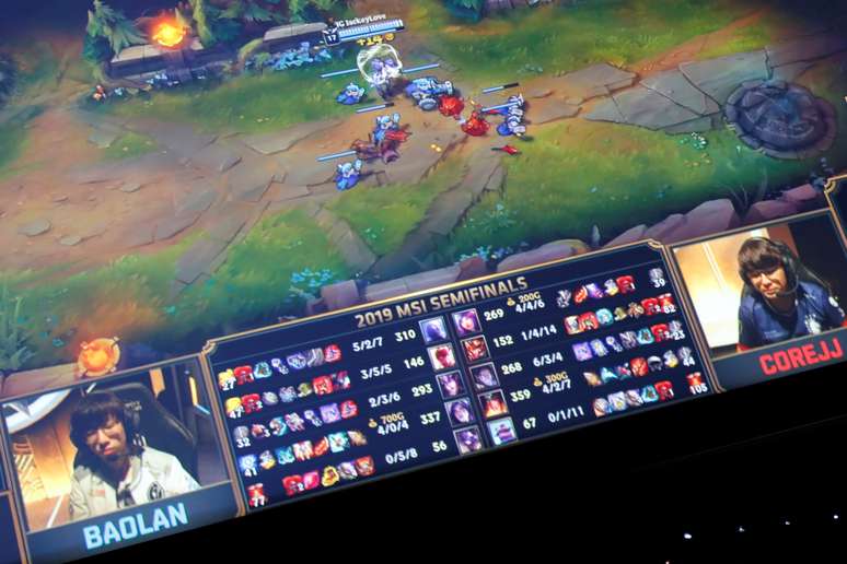 Cena do jogo League of Legends (LOL) numa competição em Taipei, Taiwan. 17/5/2019. REUTERS/Tyrone Siu 
