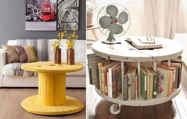 1 – Complemente a decoração da sala de estar com mesa de carretel. Fonte: Cerâmica Burguina