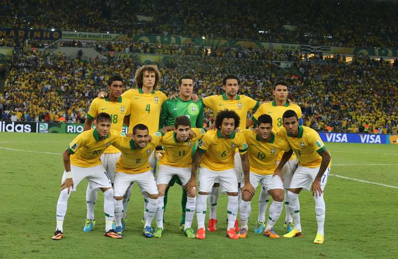 Seleção Brasileira antes da final da Copa das Confederações de 2013, no Maracanã