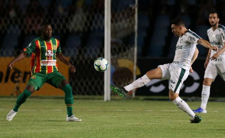 Moisés decidiu para o Palmeiras nesta quarta-feira, no Maranhão (Foto: Divulgação Palmeiras)