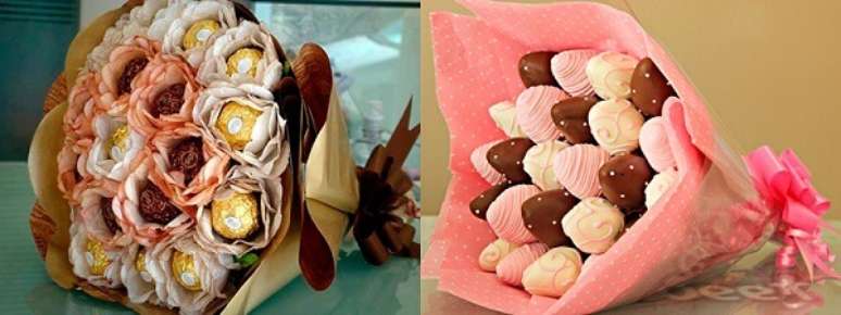 28 – Buquês de chocolates para o dia dos namorados. Fonte: Pinterest