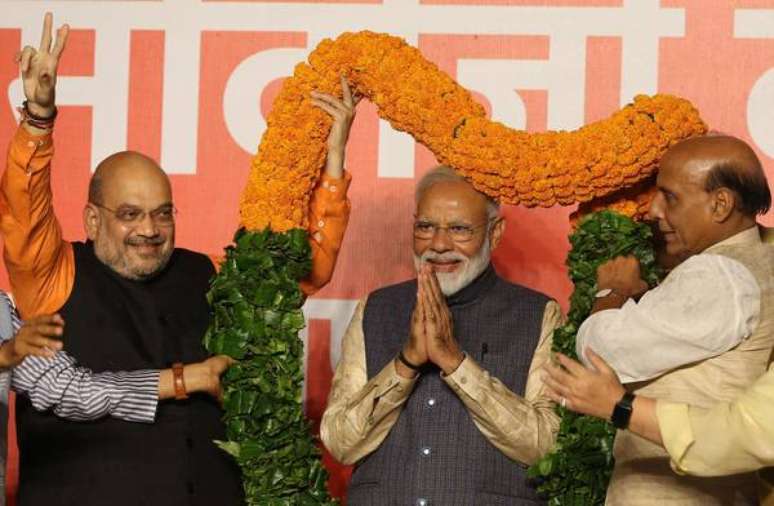 Narendra Modi comemora vitória nas eleições na Índia