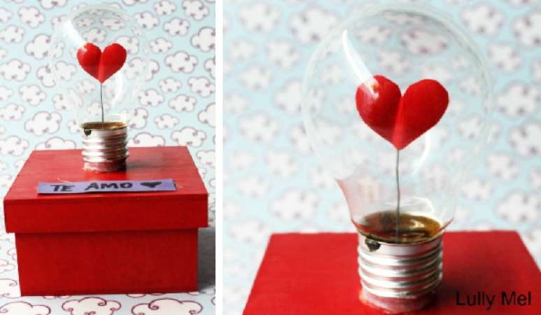 11 – Luminária do amor para decoração de dia dos namorados. Fonte: Lully Mel