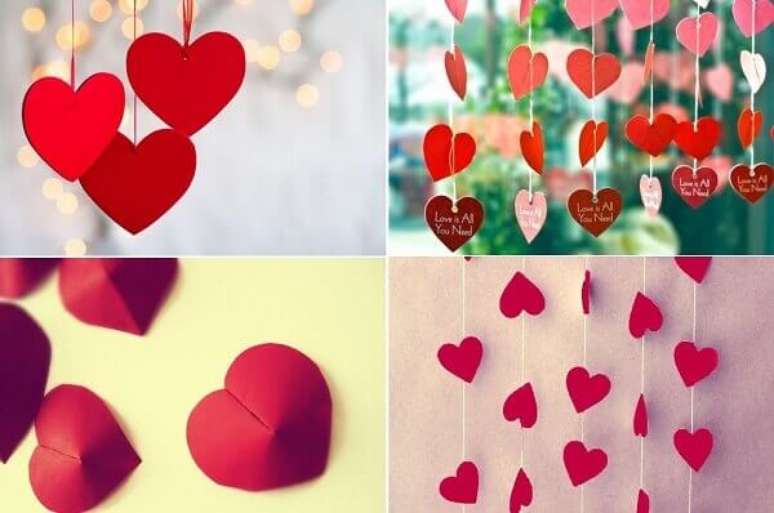 44 – Cortinas criativas em formato de corações para o dia dos namorados. Fonte: Lição de Casa