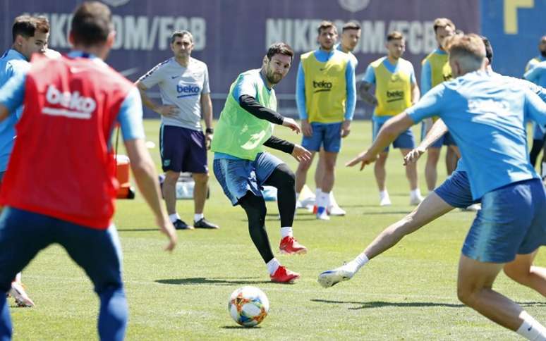 Marca de isotônicos fez uma experiência de realidade virtual com Messi (Foto: Miguel Ruiz/Barcelona)