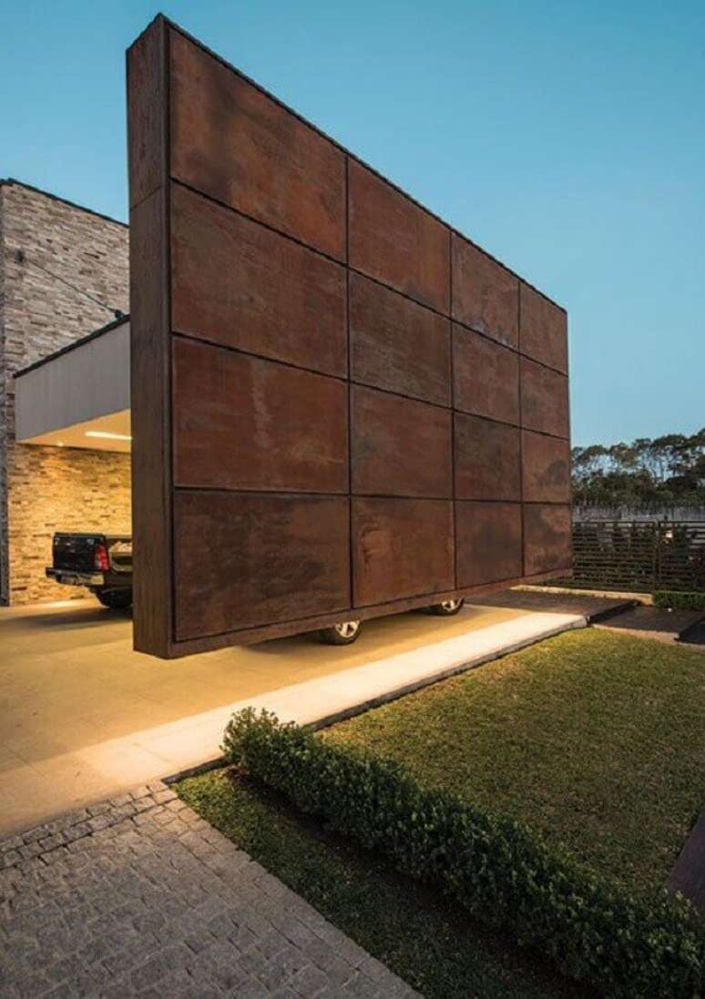 6. Uma das principais vantagens do revestimento aço corten é que ele é 100% reciclável – Foto: Pinterest