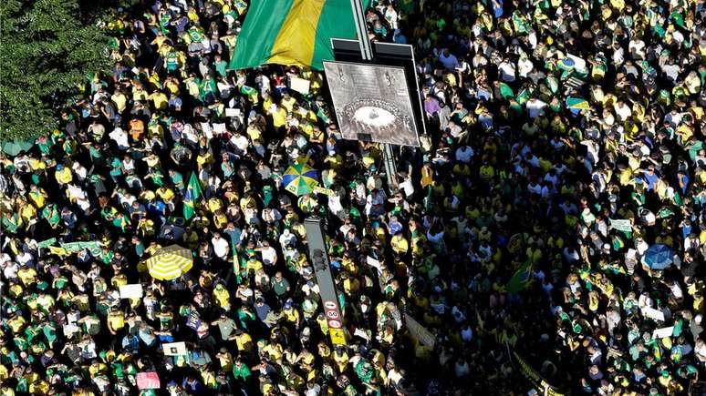 Manifestação na Av. Paulista, em São Paulo, reuniu apoiadores do governo Bolsonaro no período da tarde