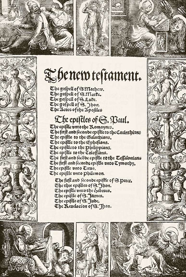 P&aacute;gina da B&iacute;blia de Tyndale traduzida para o ingl&ecirc;s