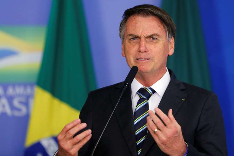 Presidente Jair Bolsonaro durante cerimônia no Palácio do Planalto