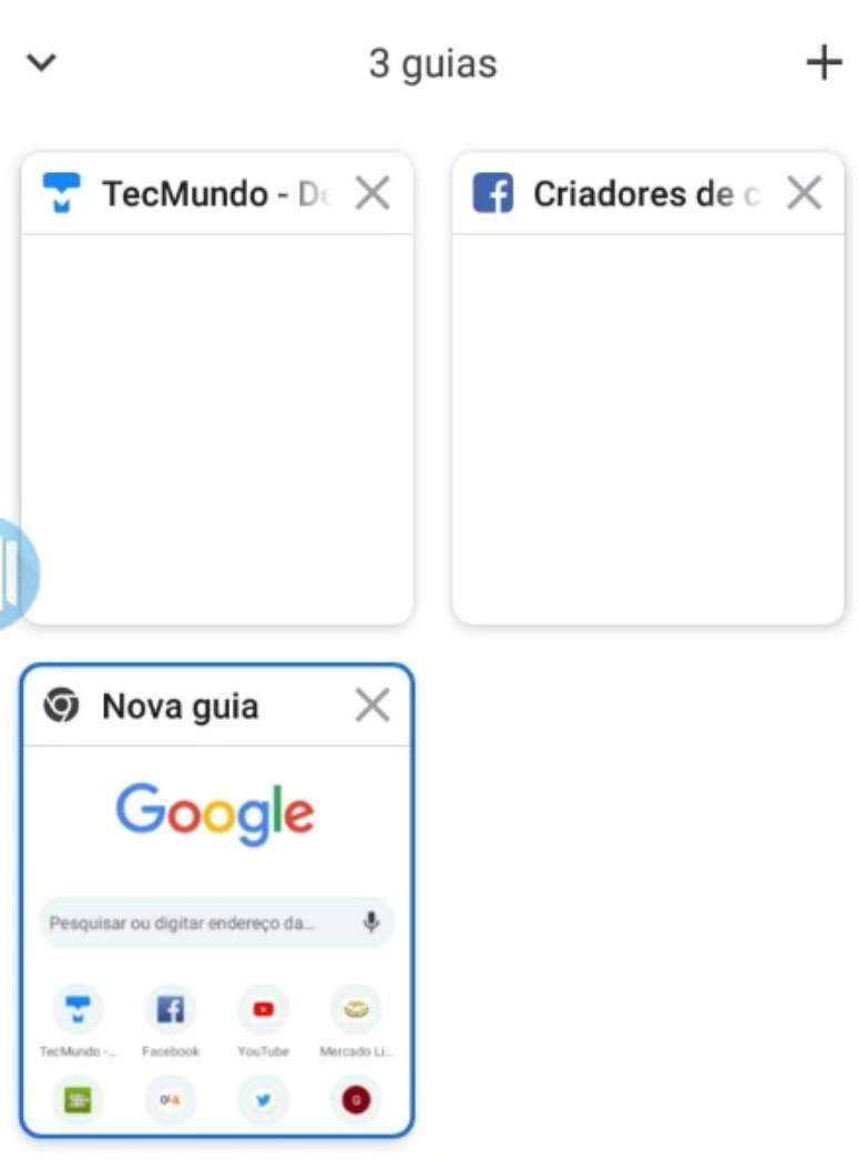 Nova funcionalidade do Chrome (Fonte: TecMundo/Gabriela Pederneiras)