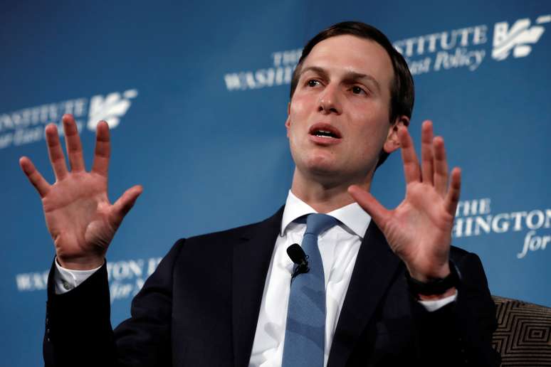 White House senior adviser Jared Kushner, U.S. President Donald Trump's son-in-law, speaks during a discussion on "Inside the Trump Administration's Middle East Peace Effort" at a dinner symposium of the Washington Institute for Near East Policy (WINEP) in Washington, U.S., May 2, 2019. REUTERS/Yuri Gripas