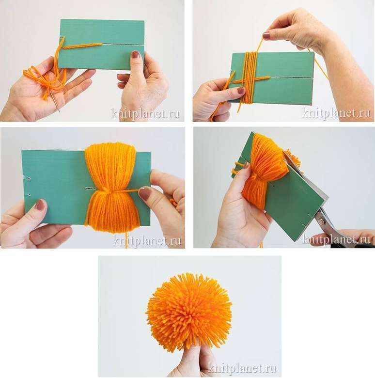 3. Como fazer tapete de pompom passo 1. Fonte: Pinterest