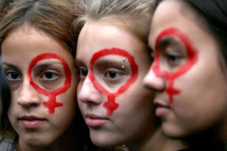 Manifestação pelo Dia Internacional da Mulher, em São Paulo