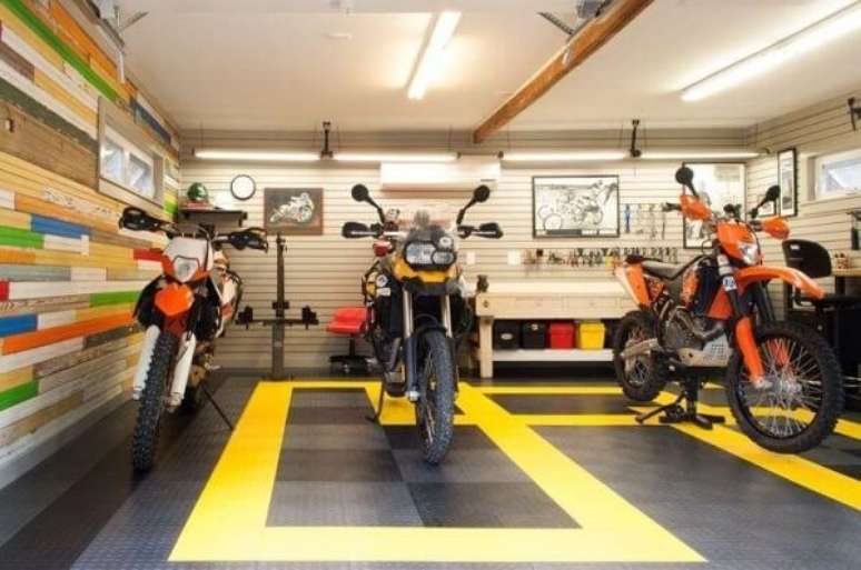 41. Piso moeda emborrachado para garagem. Fonte: Pinterest