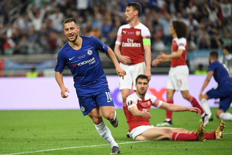 Hazard foi o grande destaque da final em Baku (Foto: AFP)