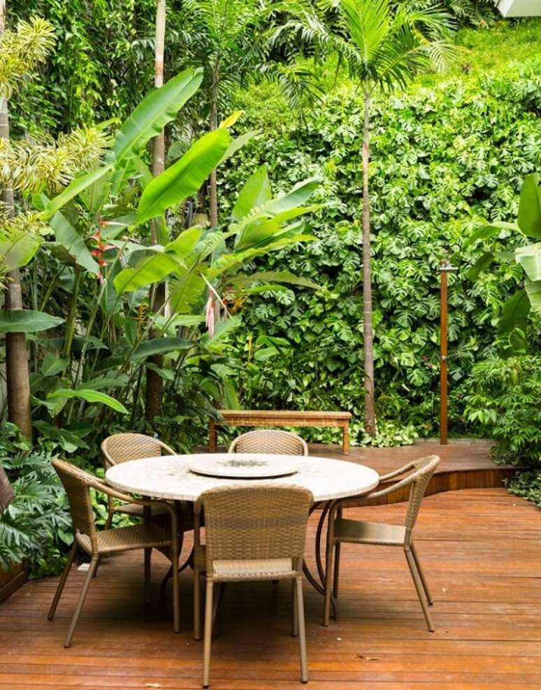 28- O clima tropical no paisagismo se deve aos v&aacute;rios tipos de palmeiras. Fonte: Fonte: Edu Castello /Editora