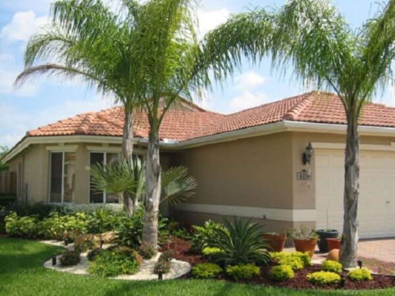 34- Todos os tipos de palmeiras podem ser combinados com plantas de porte pequeno e forra&ccedil;&otilde;es coloridas. Fonte: Casa e Constru&ccedil;&atilde;o