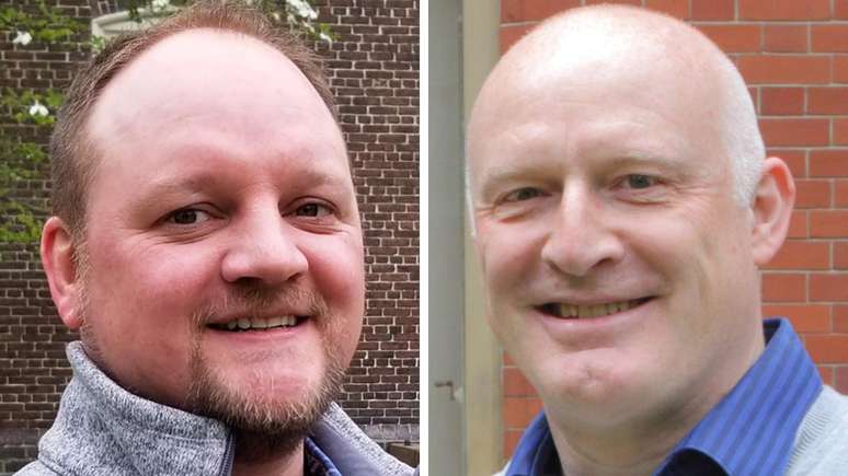 James Mossman (esq., ao lado do co-autor do estudo, Allan Pacey): 'Notei que alguns homens que faziam o teste de fertilidade eram enormes'