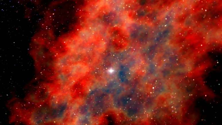 Uma supernova libera detritos em todas as dire&ccedil;&otilde;es