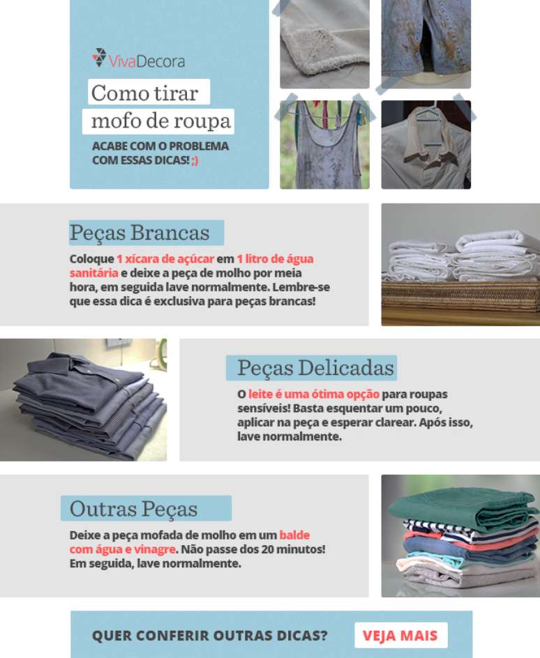 Infográfico – Como tirar mofo de roupa