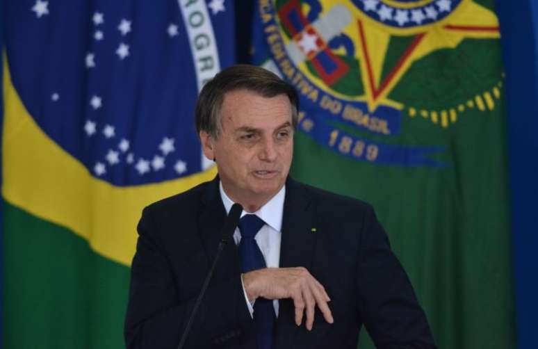 Presidente Jair Bolsonaro na cerimônia de assinatura do Decreto da Política Nacional de Desenvolvimento Regional e Entrega Oficial dos Planos Regionais da Amazônia, do Nordeste e do Centro-Oeste