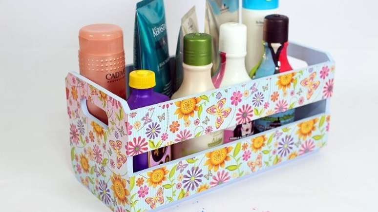 31. Aplica&ccedil;&atilde;o dessa t&eacute;cnica em caixote de madeira. Fonte: Pinterest