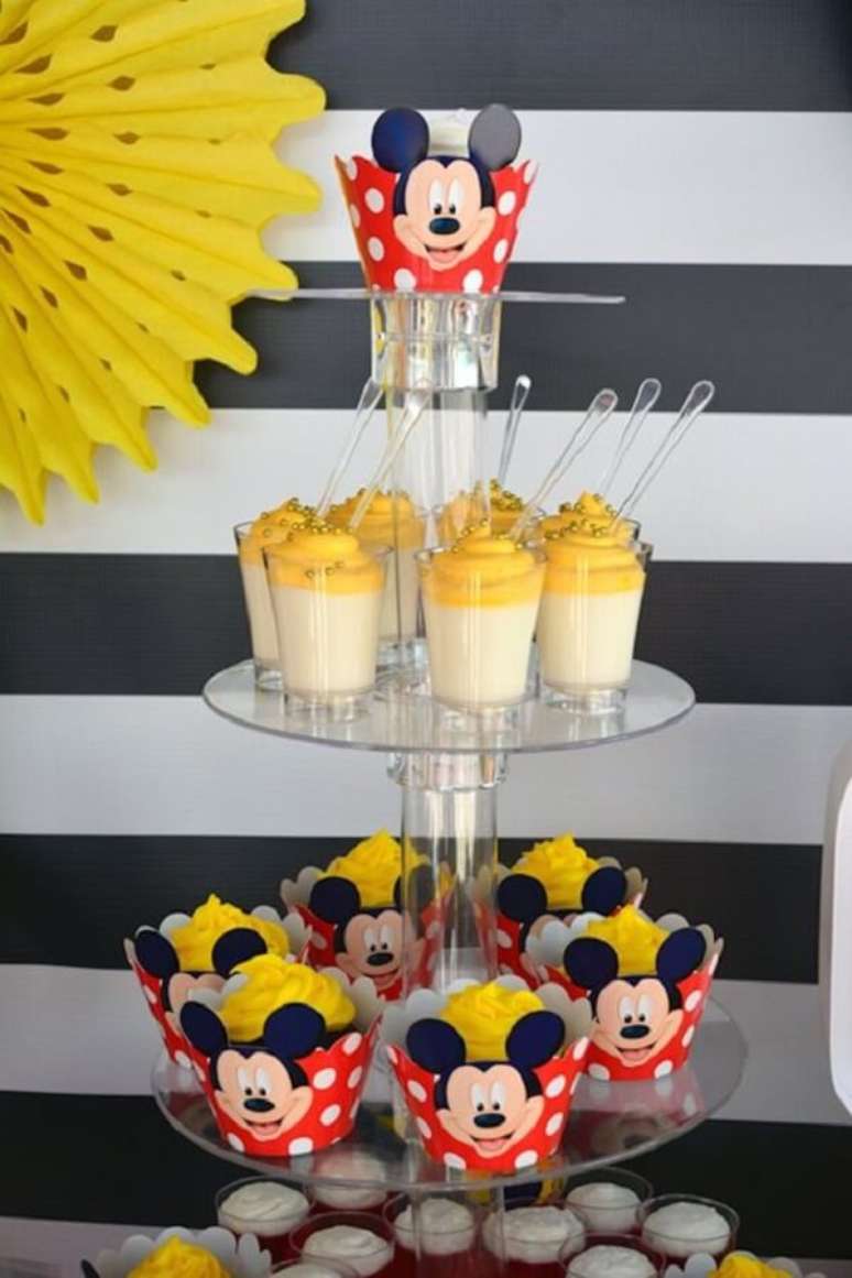 59. Forminhas com o rostinho do personagem são excelente para mesa de doces da festa infantil do Mickey – Foto: Catch My Party